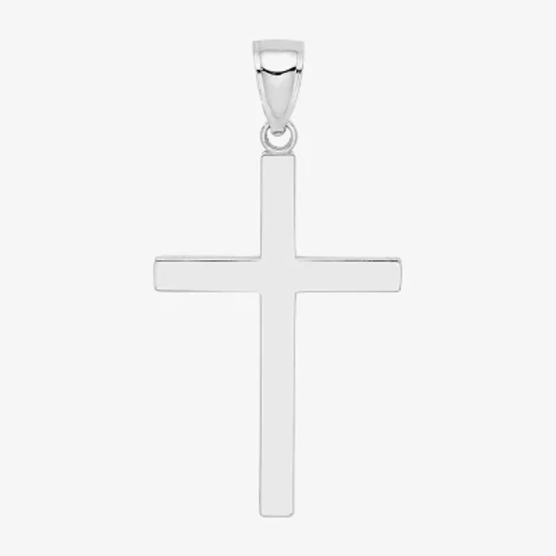 Unisex Adult 14K White Gold Cross Pendant