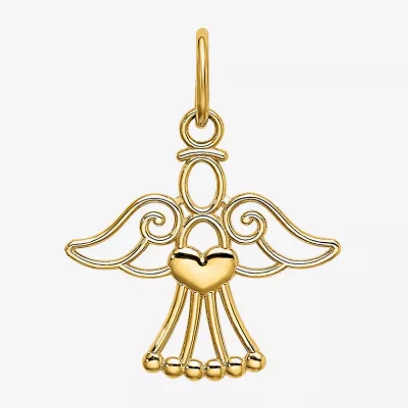 Womens 14K Gold Angel Pendant