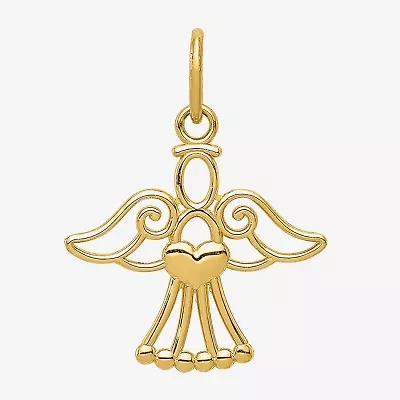 Womens 14K Gold Angel Pendant