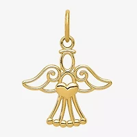 Womens 14K Gold Angel Pendant