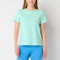 Xersion Womens Cotton Crew Neck Short Sleeve T-Shirt
