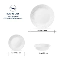 Corelle Linen Weave 12-pc. Glass Dinnerware Set