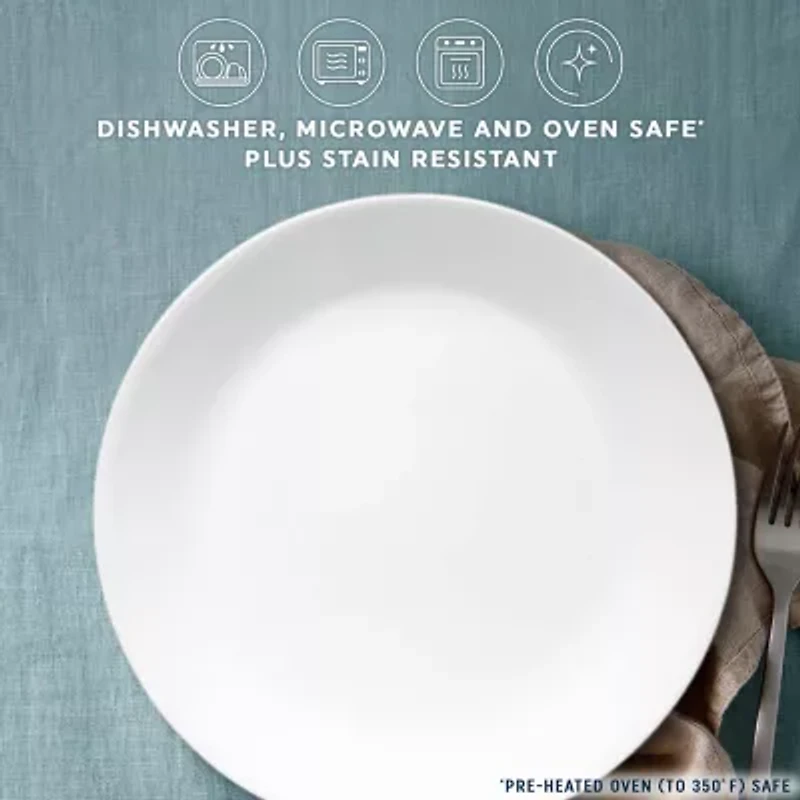 Corelle Shimmering White 8 Piece Glass Dinnerware Set