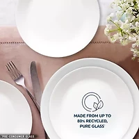 Corelle Shimmering White 8 Piece Glass Dinnerware Set