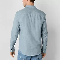 mutual weave Mens Long Sleeve Regular Fit Button-Down Shirt