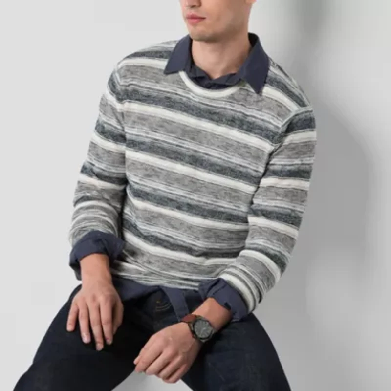 mutual weave Mens Crew Neck Long Sleeve Pullover Sweater