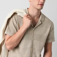 mutual weave Mens Short Sleeve Regular Fit Button-Down Shirt