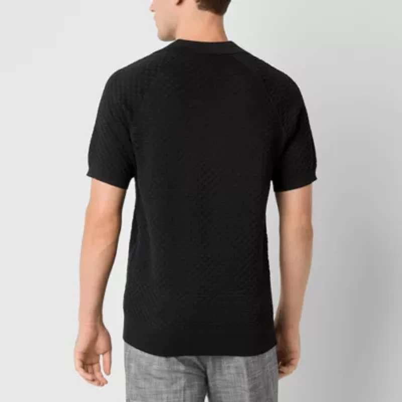 J. Ferrar Mens Short Sleeve Pullover Sweater