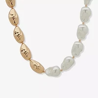 Worthington Gold Tone Womens 17 Inch Collar Necklace