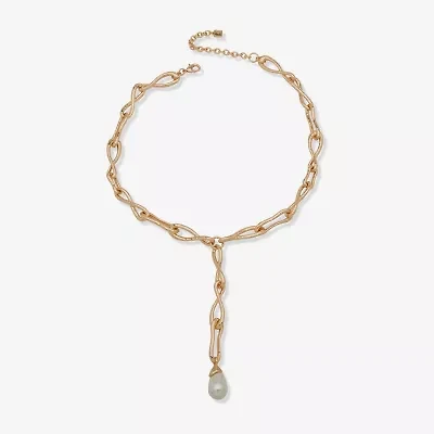 Worthington Gold Tone Womens 18 Inch Statement Necklace