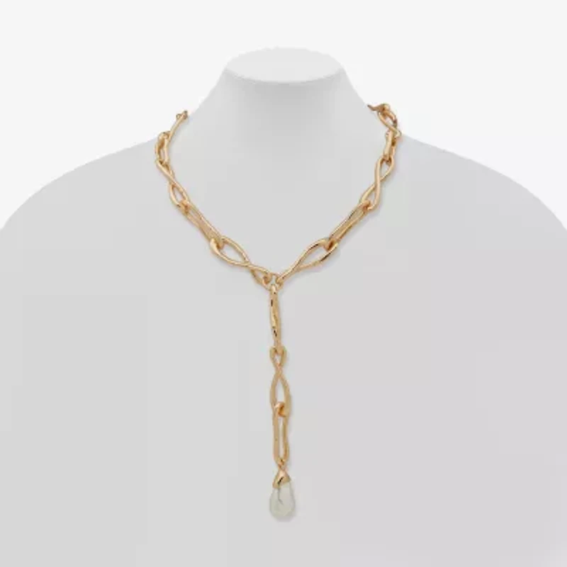 Worthington Gold Tone Womens 18 Inch Statement Necklace