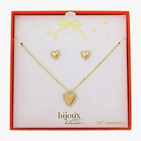 Bijoux Bar Delicates Womens Glass Heart 2-pc. Jewelry Set