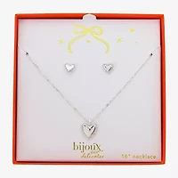 Bijoux Bar Delicates Womens Glass Heart 2-pc. Jewelry Set