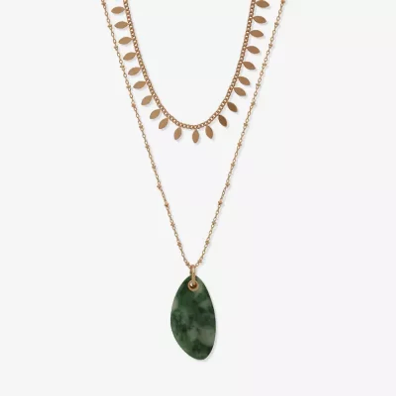 a.n.a Gold Tone Womens 18 Inch Strand Necklace