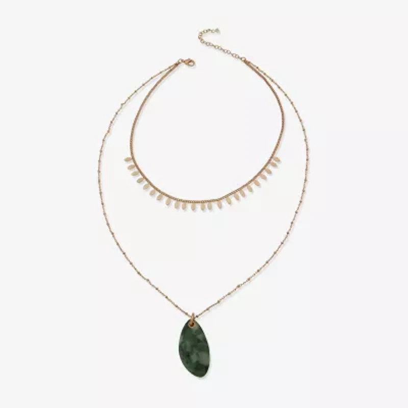 a.n.a Gold Tone Womens 18 Inch Strand Necklace