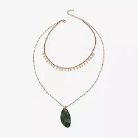 a.n.a Gold Tone Womens 18 Inch Strand Necklace