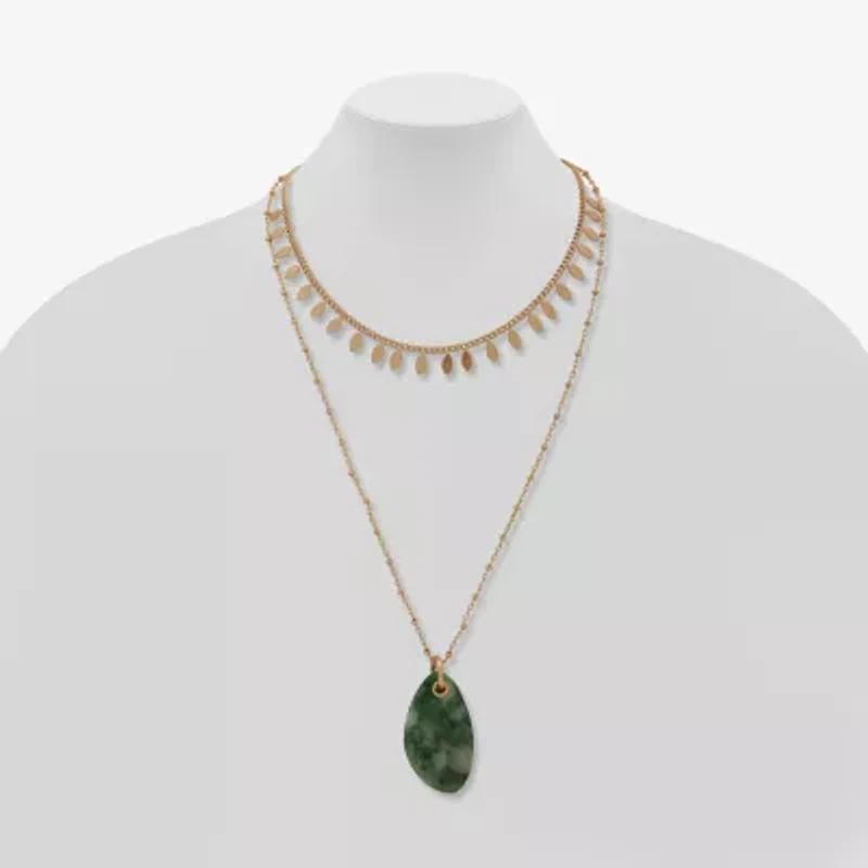 a.n.a Gold Tone Womens 18 Inch Strand Necklace