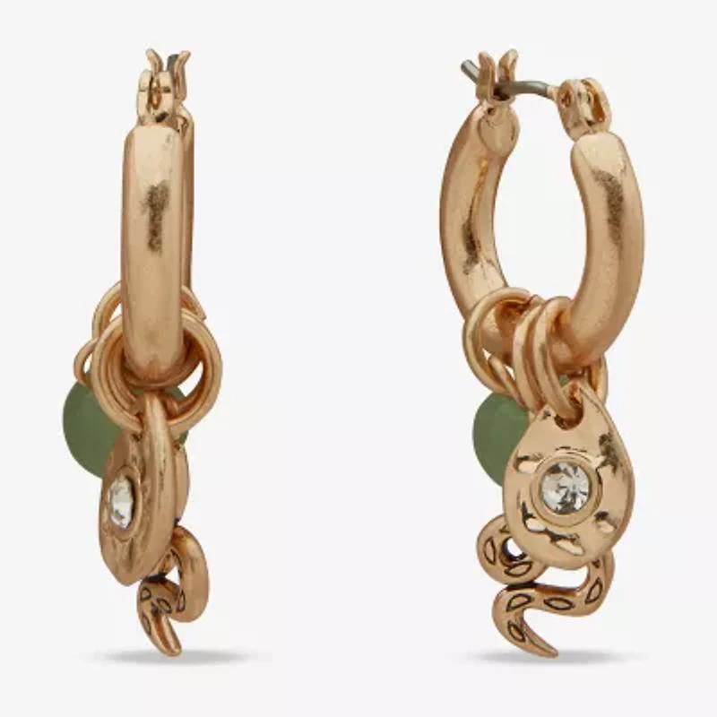 a.n.a Gold Tone Womens 33mm Hoop Earrings