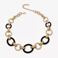 Worthington Gold Tone Womens 18 Inch Collar Necklace