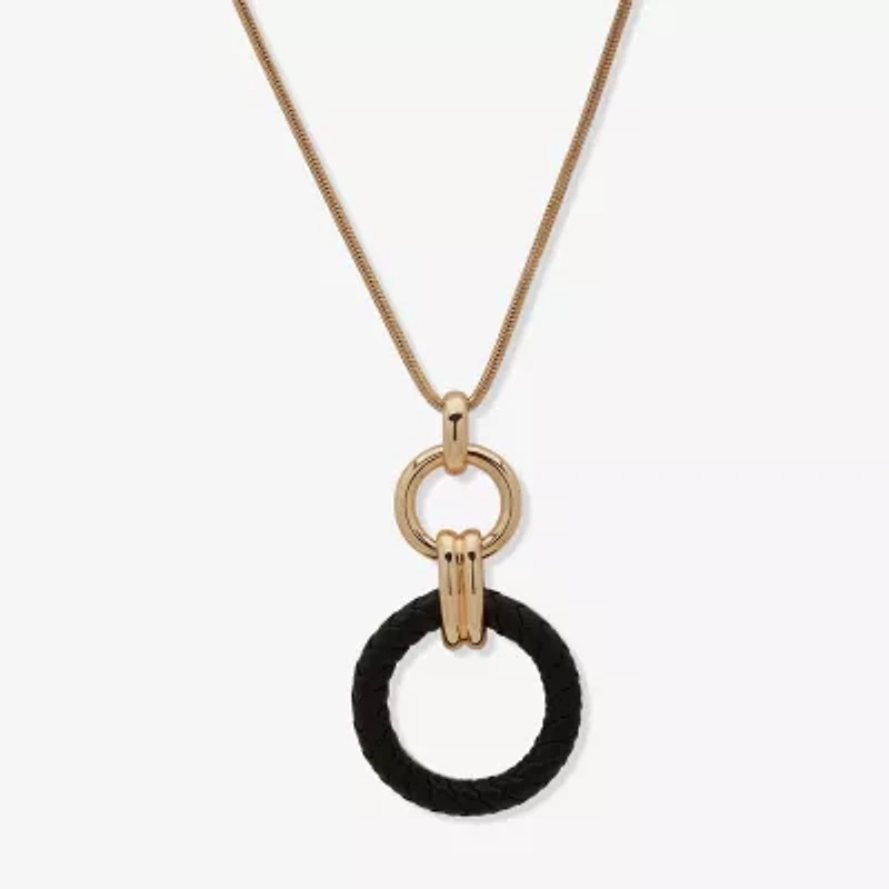 Worthington Gold Tone Womens 34 Inch Pendant Necklace