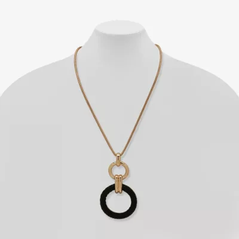 Worthington Gold Tone Womens 34 Inch Pendant Necklace