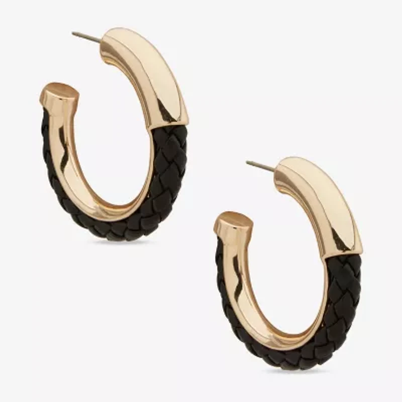 Worthington Gold Tone Womens 39.3mm Hoop Earrings