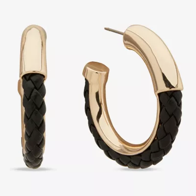 Worthington Gold Tone Womens 39.3mm Hoop Earrings