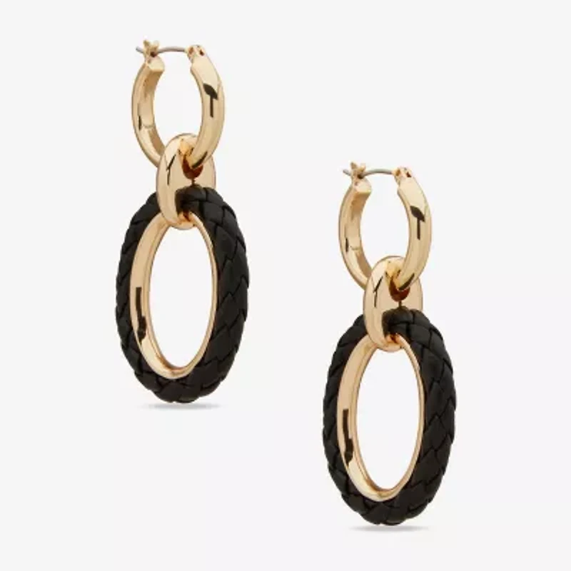 Worthington Gold Tone Womens 55.1mm Hoop Earrings