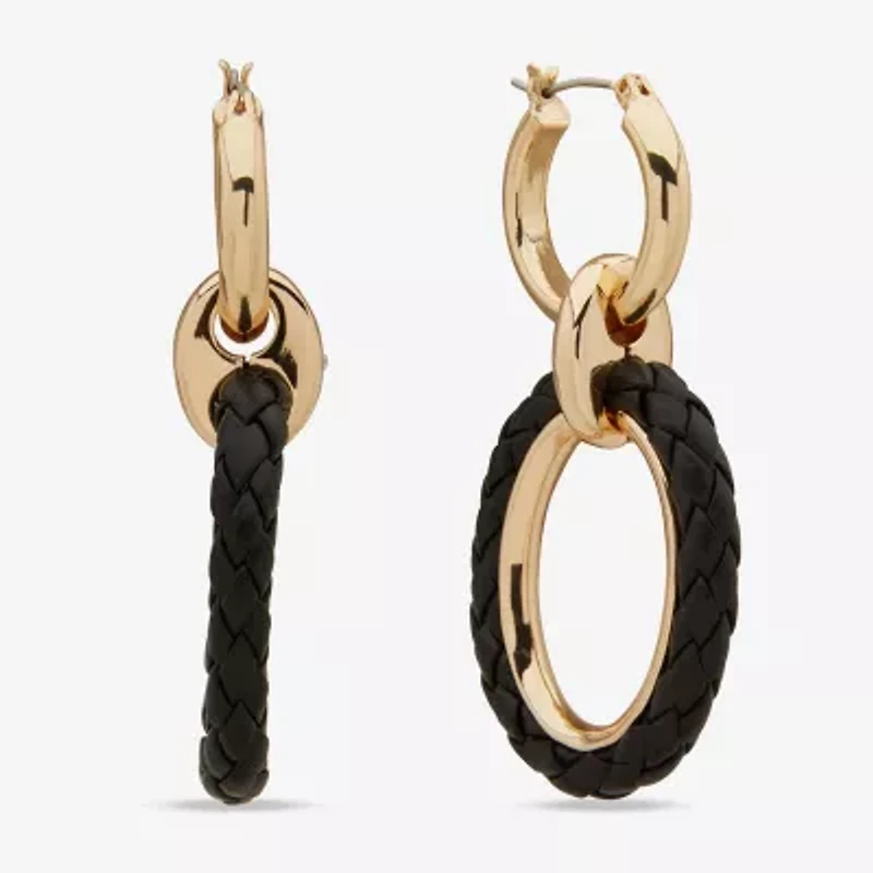 Worthington Gold Tone Womens 55.1mm Hoop Earrings