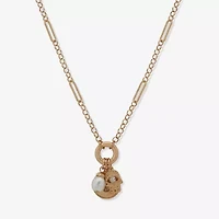 a.n.a Gold Tone Womens White 18 Inch Strand Necklace