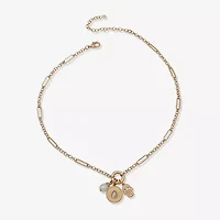 a.n.a Gold Tone Womens White 18 Inch Strand Necklace