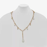 a.n.a Gold Tone Womens White 18 Inch Strand Necklace