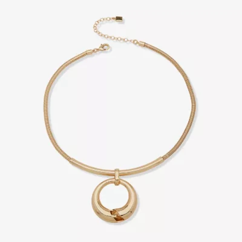 Worthington Gold Tone Womens 17 Inch Pendant Necklace