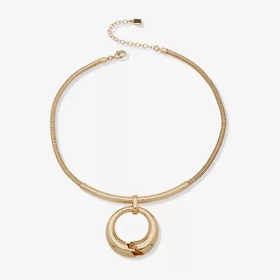 Worthington Gold Tone Womens 17 Inch Pendant Necklace