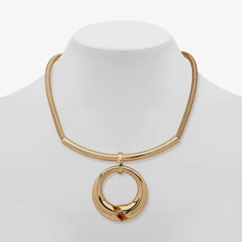 Worthington Gold Tone Womens 17 Inch Pendant Necklace