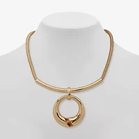 Worthington Gold Tone Womens 17 Inch Pendant Necklace