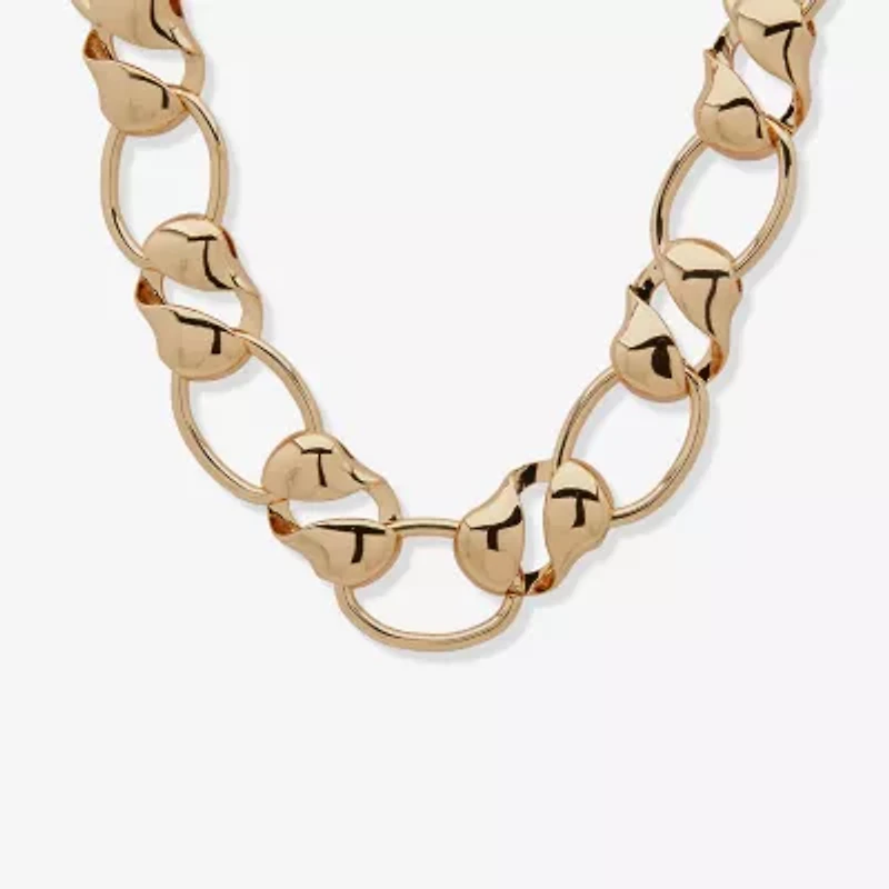 Worthington Gold Tone Womens 17 Inch Collar Necklace