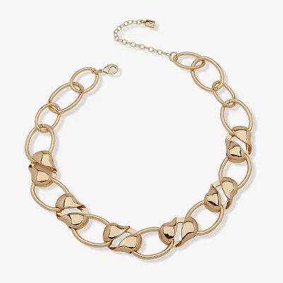 Worthington Gold Tone Womens 17 Inch Collar Necklace