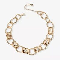 Worthington Gold Tone Womens 17 Inch Collar Necklace