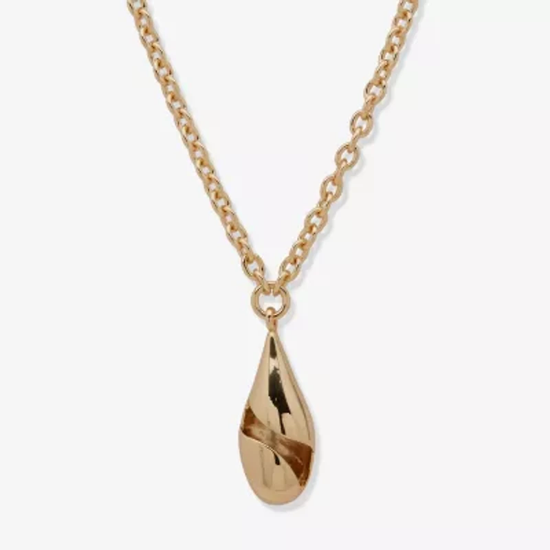 Worthington Gold Tone Womens 34 Inch Pendant Necklace