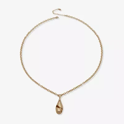 Worthington Gold Tone Womens 34 Inch Pendant Necklace