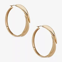 Worthington Gold Tone Womens 58.4mm Hoop Earrings