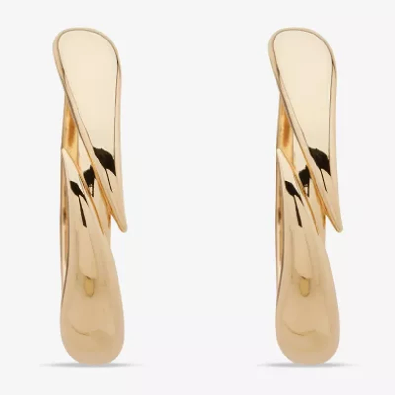 Worthington Gold Tone Womens 58.4mm Hoop Earrings