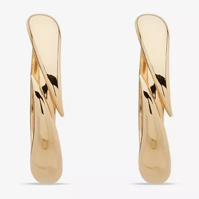 Worthington Gold Tone Womens 58.4mm Hoop Earrings