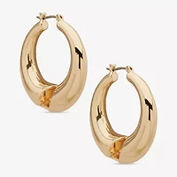 Worthington Gold Tone Womens 35.5mm Hoop Earrings