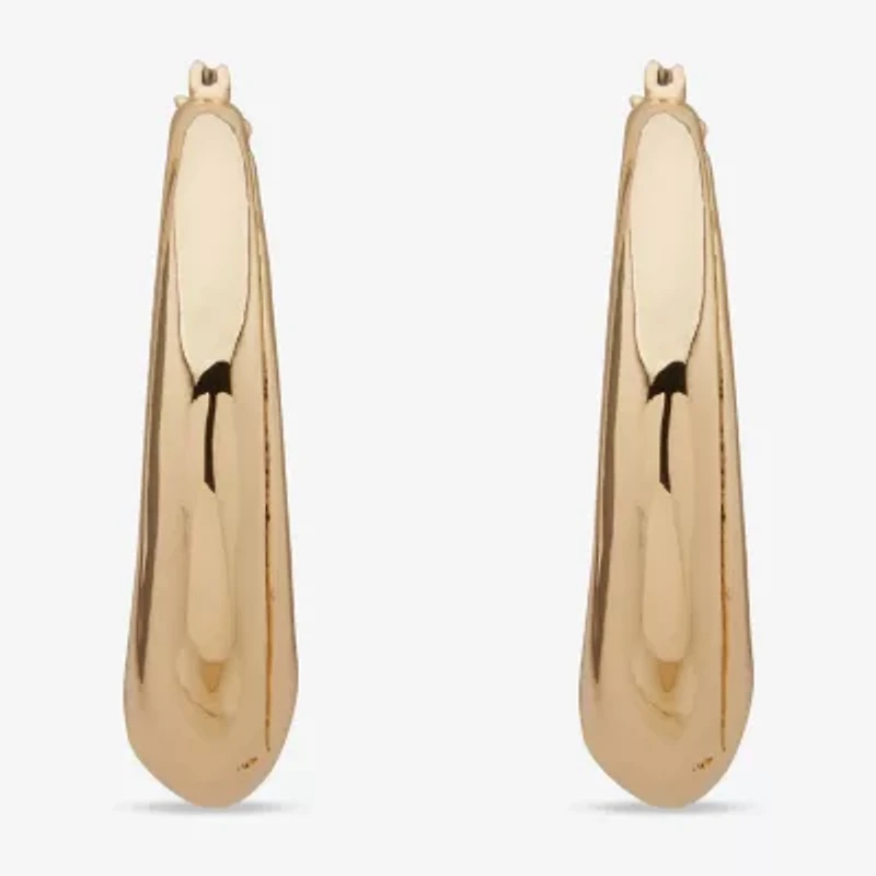 Worthington Gold Tone Womens 35.5mm Hoop Earrings