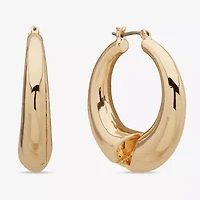 Worthington Gold Tone Womens 35.5mm Hoop Earrings
