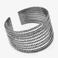 Bijoux Bar Black Womens Glass Cuff Bracelet