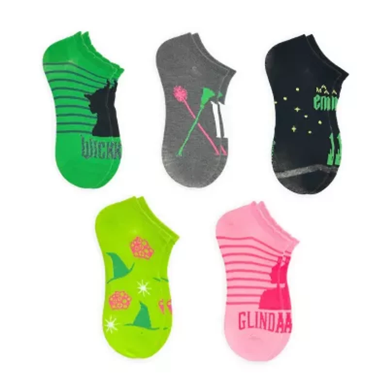 Wicked Womens Multi-Pack 5 Pair No Show Socks