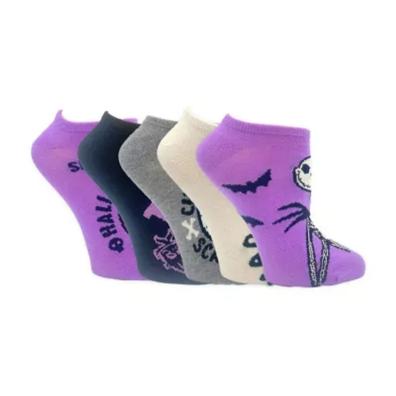 Womens Multi-Pack 5 Pair Nightmare Before Christmas No Show Socks